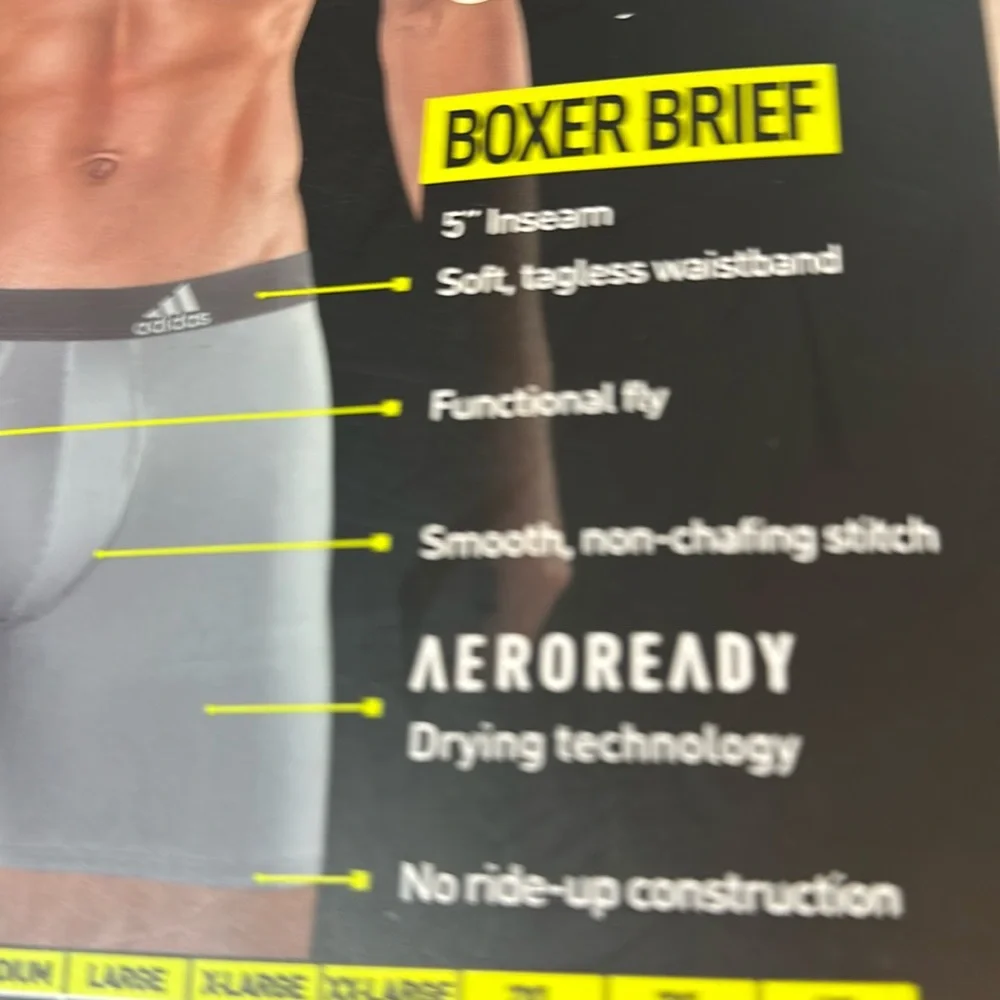 adidas 3-PK Microfiber Comfort Fit Boxer Briefs MED NWT